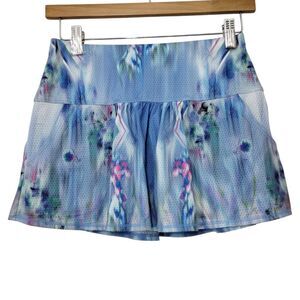 Lucky In Love Women's Floral Skirt Skort Size XS Blue Training Golf‎ Tennis